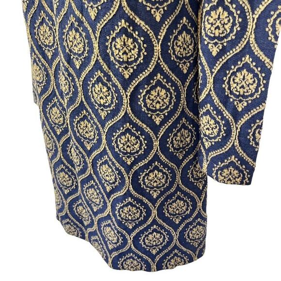 Ann Taylor Loft Womens Blue Long Sleeve Mini Above Knee Knit Print Dress sz 4 - Picture 10 of 16